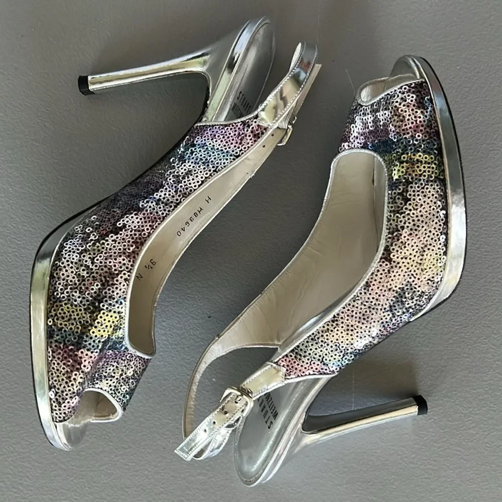 Stuart Weitzman Sequin Heels - 9.5